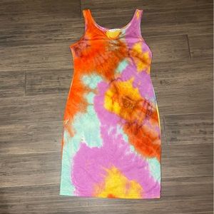 PatPat Rave Party Summer Tie Dye Bright Colorful Dress Size Medium Women’s